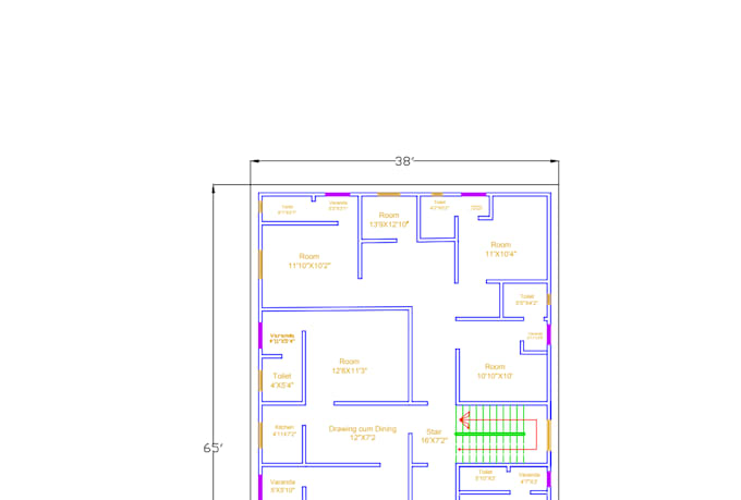 provide autocad drafting for 2d floor plan design